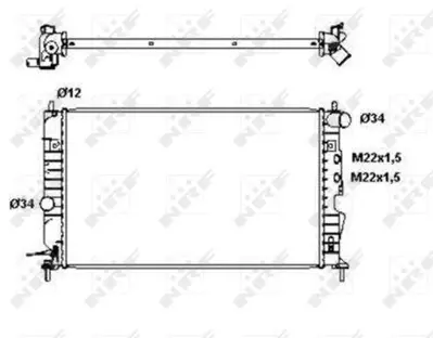 NRF 50563 Motor Su Radyator X20dtl Vectra B Klimalı M - T (Brazıng) 52479098