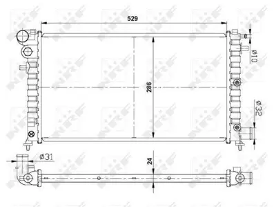 NRF 509502 Motor Su Radyatoru P106 Saxo Tud5 (1,5dızel) Olcu: (286*529*24) 96> 1331T3