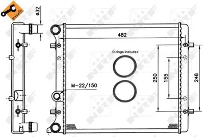 NRF 509530 Motor Radyatoru ( 430x414,5x23 ) Bora Leon Golf Iv 99>06 Toledo 00>02 Octavıa 99>08 1,4ı - 1,6ı Manu 1J0121253K