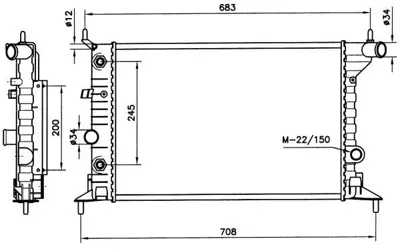 NRF 519516 Motor Su Radyator X16xel X20xev Klimasız A - T Vectra B (Brazıng) 1300158