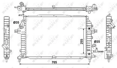 NRF 53082 Motor Su Radyatoru Zafıra B A17dtr Z19dt Z19dth Z20leh 13171432