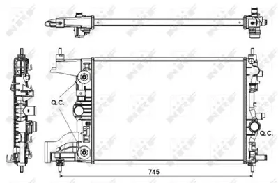 NRF 53153 Motor Su Radyatoru A.T Astra J 10>19 A16xer - B16xer Cruze (J300) Cruze (J305) F16d 580×398×16 1300303