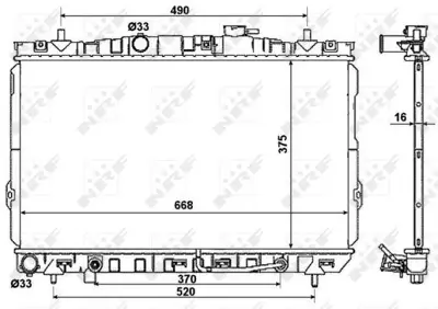 NRF 53356 Motor Su Radyatoru Hyundaı Elantra 01> Manuel (380×658×16) 253102D510