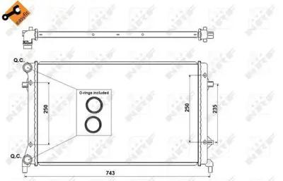 NRF 53404 Motor Radyatoru Golf V Jetta Iii Passat Touran Caddy Iii A3 Altea Leon Toledo Iii Octavia 1 4 1 6 2 0 00>16 1K0121251BK