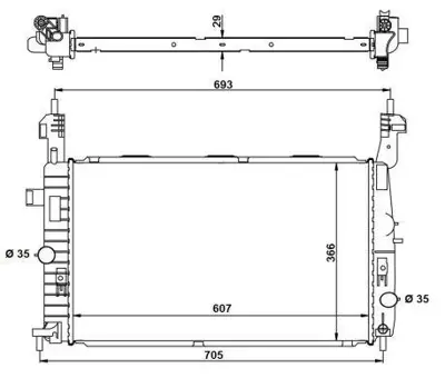 NRF 53416 Motor Su Radyatoru (Brazıng) Merıva A Y17dt Klimalı 13130042