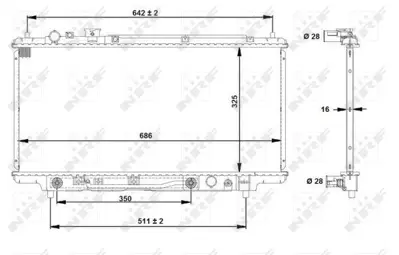 NRF 53519 Motor Su Radyatoru Mazda 323 1994 1998 Otomatık Vıtes (330×688×16) B6BG15200F