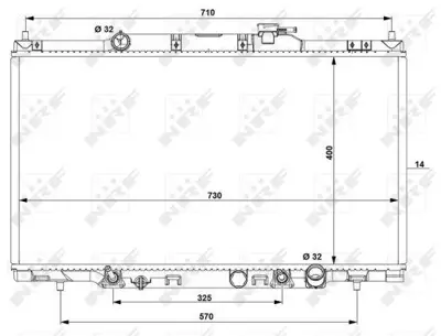 NRF 53574 Motor Su Radyatoru Honda Crv 2002 2006 Otomatık Vıtes (400×728×16) 19010PNB901