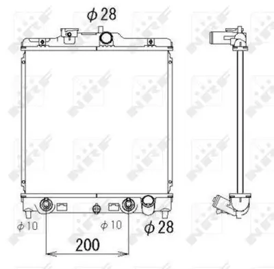 NRF 536355 Motor Su Radyatoru Honda Cıvıc 1992-2000 Hr V 1992-2000 Otomatık Vıtes (350×348×26) 19010P2