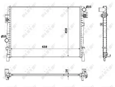 NRF 53901 Motor Radyatoru Fıat Freemont 11>16 Dodge Journey 08> 2.0 Crd 68038238AA 68102115AA K68038238AA K68038238AB K68102115AA 61027 1043168 DRM09054