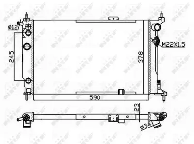 NRF 54201 Motor Su Radyatoru (Brazıng) Klimalı A,T Astra F X16xel 52459347