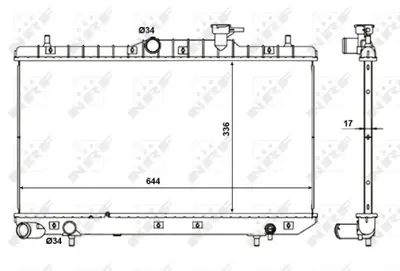 NRF 56155 Motor Su Radyatoru Accent Admıre 1,6 Manuel Vıtes 2003 2006 335×638×16 2531025400