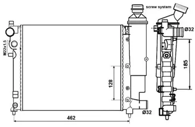 NRF 58067 Motor Su Radyatoru Radyator Mekanık P106 Saxo Tu3 2 Tu1m Tu3jp 99> Klimasız Manuel Olcu: (390*322*23 1331S8