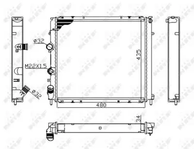 NRF 58075A Motor Radyatoru Kangoo 1,5dcı - 1,9 Express 1,9 F8q Klimasız (479×442×34) - (1 Sıra Alb Sıstem) 8660000496