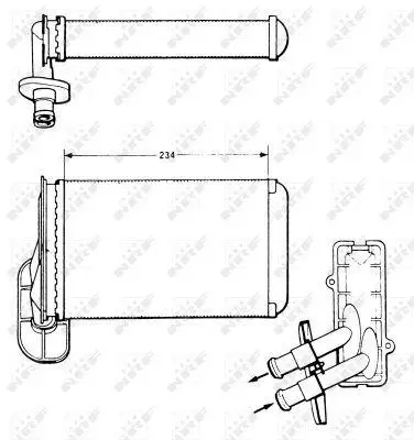 NRF 58622 Kalorıfer Radyatoru Caddy Polo A3 Arosa Beetle Cordoba Golf Ibıza Jetta Aee 95>02 A3 97>00 1H1819031B