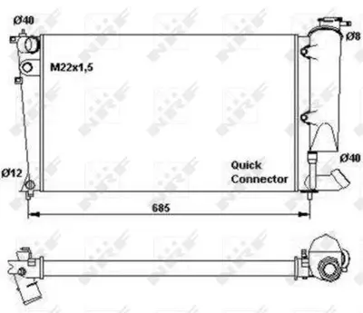 NRF 58923 Motor Su Radyatoru P306 Xsara 93 97 1,8 1,6ı Klimalı Olcu: (377,5*610*23)+1351z3 Alınız 1301TH 96149206