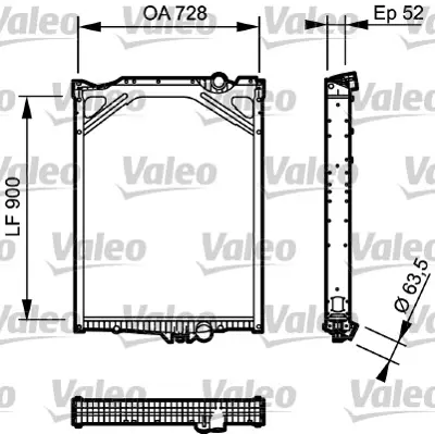 VALEO 733504 Radyator Volvo B7tl / B12mr 1665249 1665349 1676436 1676636 1C0121253D 20460178 20482258 20517350 20536920 20536961