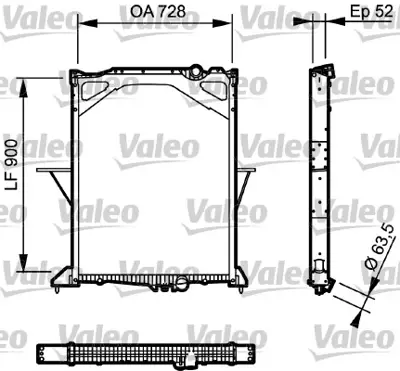 VALEO 735017 Radyator  Volvo Fm 131M12 16381 1665249 1665349 1676436 1676636 1C0121253D 20460178 20482258 20517350