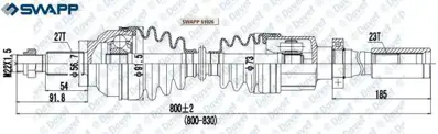 SWAPP 61026 On Aks Sag Laguna Iı (Bg0-1) 1.6 16v M-T Jh3 Sanzuman 01-07 7711134780 7711134782 7711134784 7711135319 7711368296 8200030619 8200035673 8200035674 8200107530 8200232883