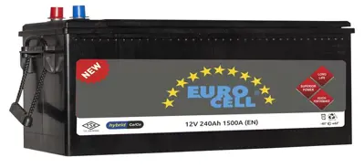 EUROCELL 8699166350078 Aku 12v 240 Ah Ca-Ca D6 Smf (518x276x242) Tırnaksız Tam Kapalı 