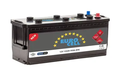 EUROCELL 8699166350122 Aku 12v 135 Ah Hıbrıt D4a  860a Smf (513x188x223) Shd Tırnaksız Tam Kapalı 