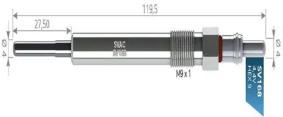 SVAC SV168 Kızdırma Bujisi Opel Astra J-Corsa D-Aveo T300  A13dte-Z13dte 1214090 1214106 1616317380 1724842 1826357 1855068L10 1855068L10000 18550M68L10 5510051 55210051