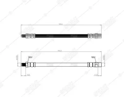 SVAC 10-0214 Arka Fren Hortumu Transporter Iv 90>03 1171611775 171611701G 171611701H 171611701L 171611775 171611775A 175611701A 175611775 191611701 281611775