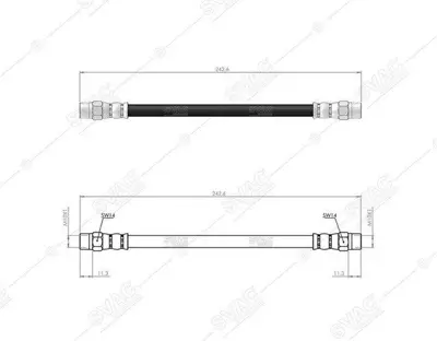 SVAC 50-0103 Fren Hortumu Arka Mercedes W115 68>77 , Volkswagen 100 86>91 1164280135 1264280135 171611775 175611775 268705 321611775 3268705 32687055 3268706 4282635