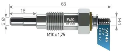 SVAC SV146 Kızdırma Bujısı Nıssan Patrol 3,2 Td 24 V 11065C8600 11065T8201 11065T8203