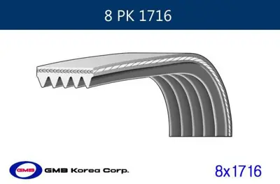 GMB GPK 8PK1716 Kanallı Kayıs Daf Xf 95 - 95 Xf Cf 85 - Volvo Fm 10 