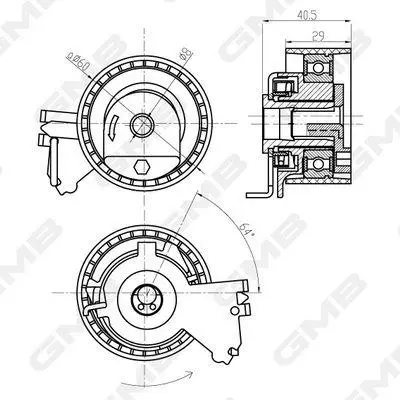 GMB GTB0230 Triger Gergi Rulmanı 0829C6