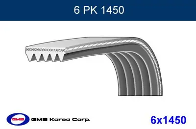 GMB 6PK1450 V Kayısı 1004549 1009900 1019889 1072321 1085038 1112807 11287509520 11287636372 11287832327 11287837898