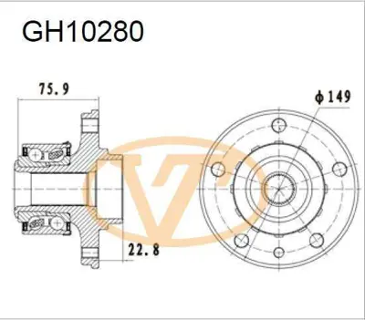 GMB GH10280 Teker Poryası On Arka 5 Bıjon Abslı Transporter T5 T6 1.9 2.0 2.5tdı 03> 30x85x45 1223640 1230907 1232245 1254308 1308716 1308717 1323585 1326487 1336139 1471854