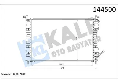 KALE 0126231AB Motor Radyatoru Palıo Albea Strada 1.4 16v 96>09 46417059 46750718 46781485