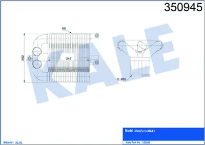 KALE 350945 Intercooler Isuzu Dmax 2006-2012 8972349104