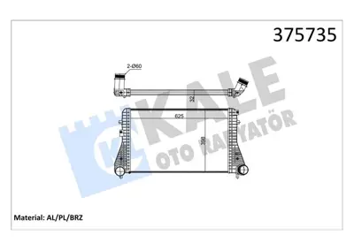 KALE 375735 Turbo Radyatoru Cc Golf Vı Passat Scırocco Tıguan Altea  E4LY9350A