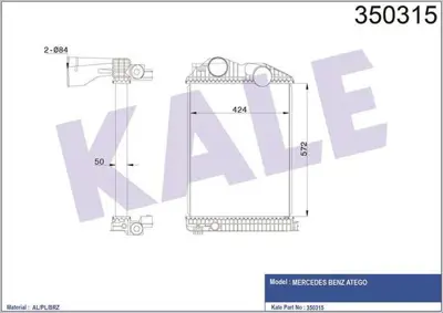 KALE 350315 Intercooler Radyatoru Atego 1517 1518 1523 1528 2004 Ve Sonrası 