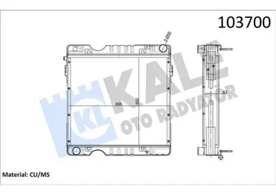 KALE 0205235PA Motor Su Radyatoru Komple - Ford Cargo - 2520 (Kısa Cıvata Y.M) 