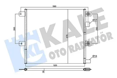 KALE 360140 Klima Radyatörü Kondansatör Sıstemı  (472x539x16) Alümınyum Renault Trucks D10- D12 -D13 -D14 -D16 - 21217526267 21217527666 7526267 7527666