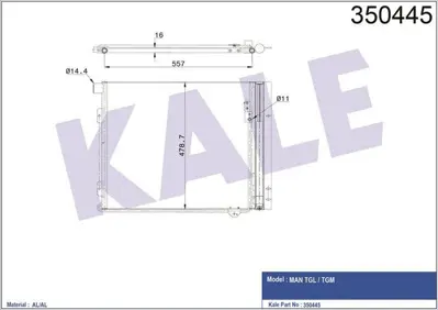 KALE 350445 Kondenser Klima Radyatoru Man Tga Tgl Tgm 00 > 