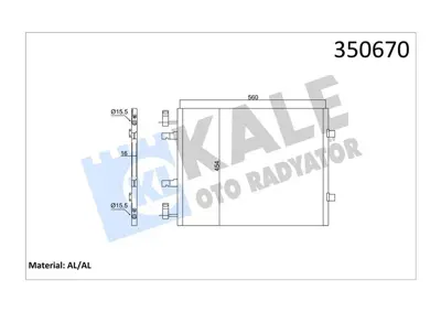 KALE 350670 Klima Radyatörü 93862467 93862282 93854159 8200411148 4417650 4417652 8200465490 93857127