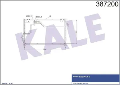 KALE 387200 Klima Radyatoru Mazda 626 1.8 2.0 1992 1997 GA7H61480 GB6H61480