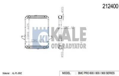 KALE 0827211AB Motor Radyatoru Pro 827 (9157) Ym Intc, (Ab) - (Al - Brz) 