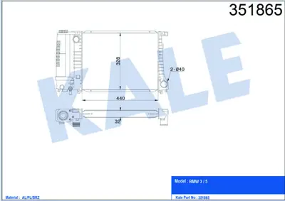 KALE 351865 Motor Su Radyatoru Bmw E30 E36 M30 M43 M44 M52 M20 M50 