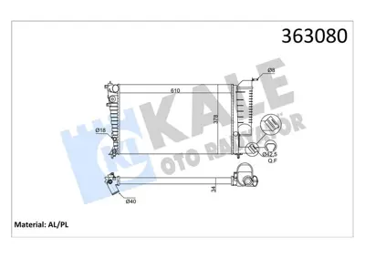 KALE 363080 Motor Su Radyatoru Peugeot 306 (7b,N3,N5) - Cıtroen Xsara ; Zx 1.8ı 93<02 Ac (At-Mt) [mekanık] [610x 