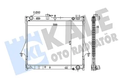 KALE 362720 Motor Su Radyatoru Isuzu D-Max 04>12 (Manuel Vıtes)(475x588x16) 