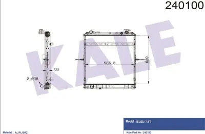 KALE 0020101AB Motor Radyatoru Isuzu 4hk1 Npr75 Novo 09> (240100) 5,2 (7,5t) 387017879001