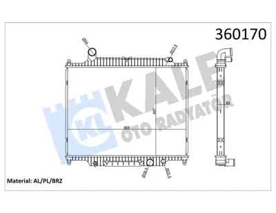 KALE 360170 Motor Su Radyatoru Range Rover 3 (L322) 3.6 06>12 Range Rover Sport I (L320) 3.6 D 06>13 