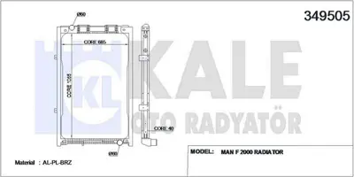 KALE 349505 Radyator Motor Man F 2000 (Cercevelı) - (Mt) 