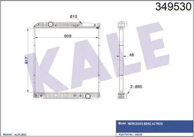 KALE 349530 Su Radyatoru Mercedes Actros (Cercevesız) - (At) 