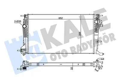 KALE 355835 Su Radyatoru Fluence  R.Megane Iıı 1,6 Dcı - 2,0 Dcı 214100057R 214100014R 8660003490 637617 8MK376700424 8MK376700421 8MK376700411 1093097 214100067R